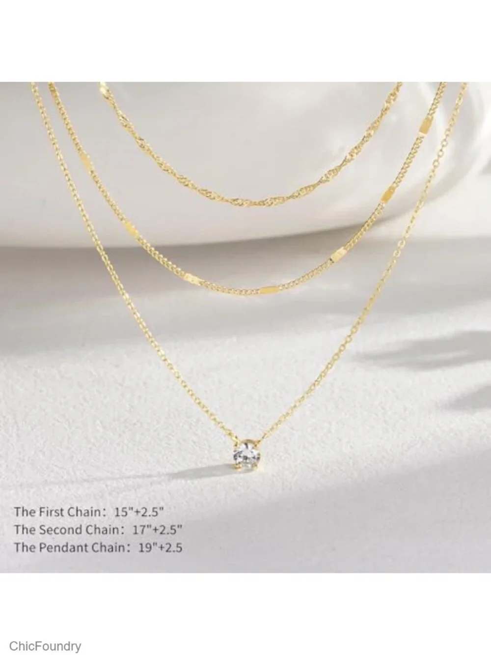 Layered Gold Plated Necklace Set for Women, 14K Gold Plated, Hypoallergenic,